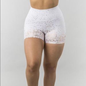 Buffbunny Rose White/Gold Ombré Shorts